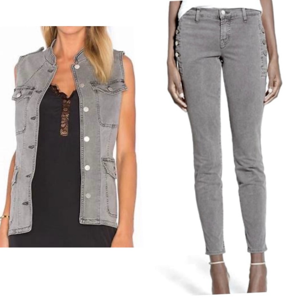 J Brand Astrid denim vest and Zion jeans set